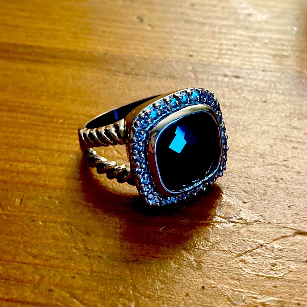 Silver and black  ring